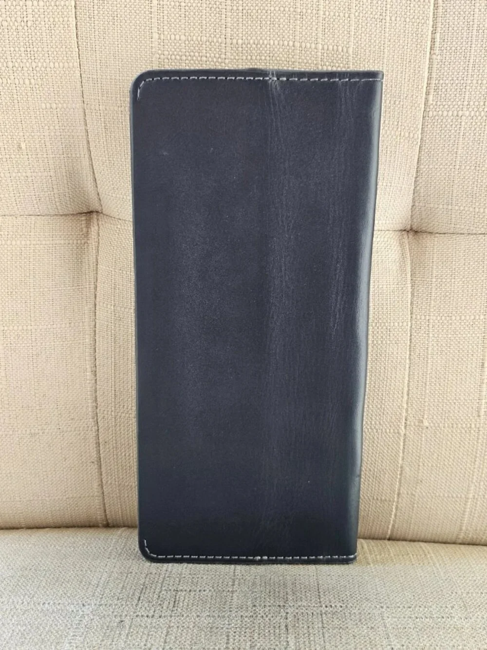 Waldor Long Wallet Slim Genuine Leather Magnet Dark Blue Card Holder Bifold